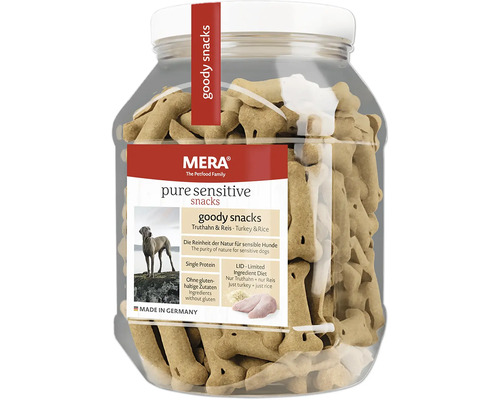 Dog snack mera pure sensitive Goody turkey and rice 600 g