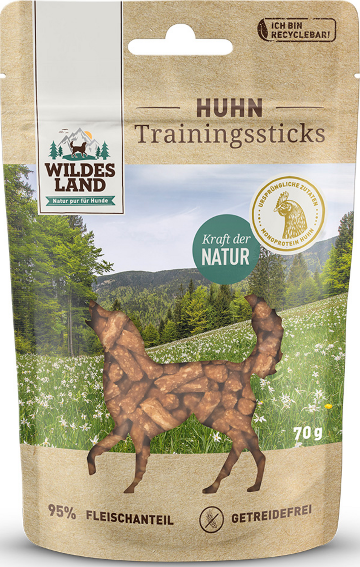 Wildes Land Dog snack training sticks chicken