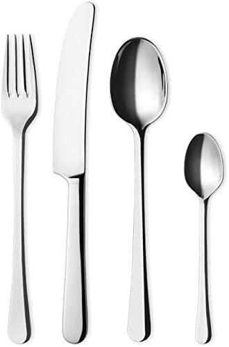 GEORGE Jensen GJ 133421 Mirror Cutlery Set, 24 Pieces, Stainless Steel, Stainless Steel 4.3 x N to X 37 cm