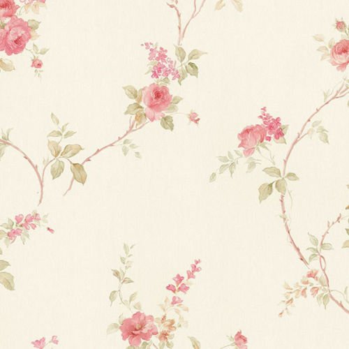galerie-24 md29403 – Impressions Silk Floral Brown, Cream, Pink Gallery Wallpaper