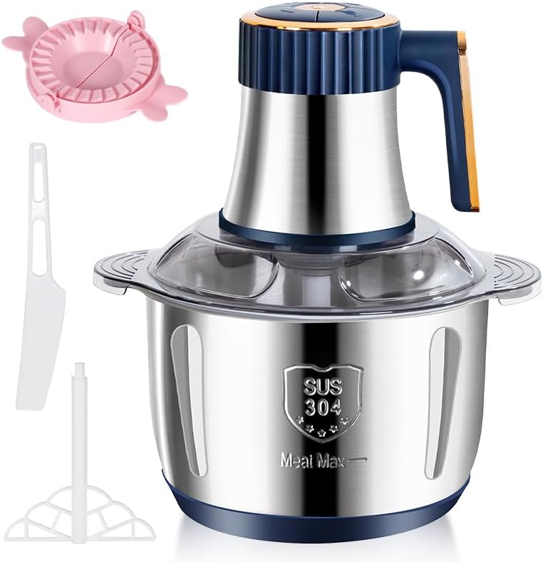 Electric Chopper 500 W, 5 L Electric Meat Grinder with 5 Speeds and 6 Stainless Steel Blades, Mini Universal Chopper for Meat, Onions, Fruit, Vegetables, Baby Food