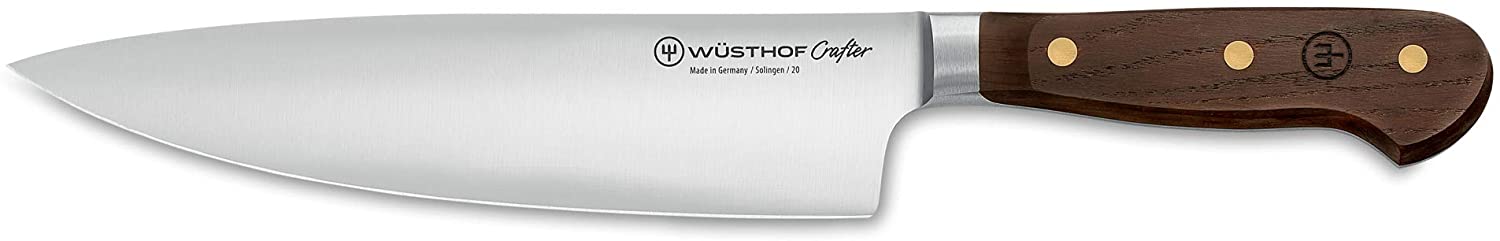 Wusthof Wüsthof Chef\'s knife, Crafter (3781/20), 20 cm blade, smoked oak wood handle, brass rivets, stainless steel, forged, very sharp