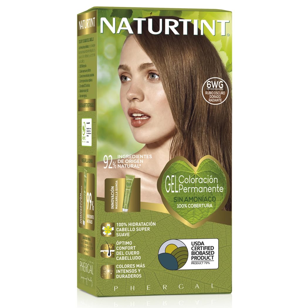 Naturtint Hair Color Oohne Ammonia 6WG Radiant Golden Dark Blonde High Percentage of Natural Ingredients 170 ml