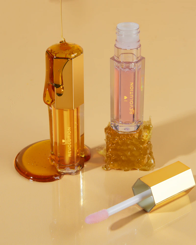 I Heart Revolution Honey Bear tinting lip oil provides moisture and shine
