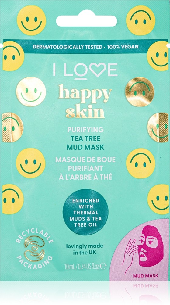 I Love Happy Skin mask with clay minerals with tea tree oil