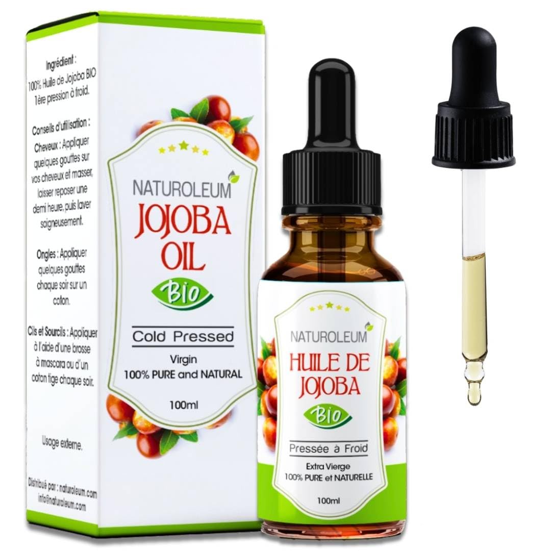 Organic JOJOBA Oil Gold, Pure and Natural - Cold Pressed, Extra Virgin Oil - Nourishing for Skin, Face, Hair and Beard. Vegan 100 ml