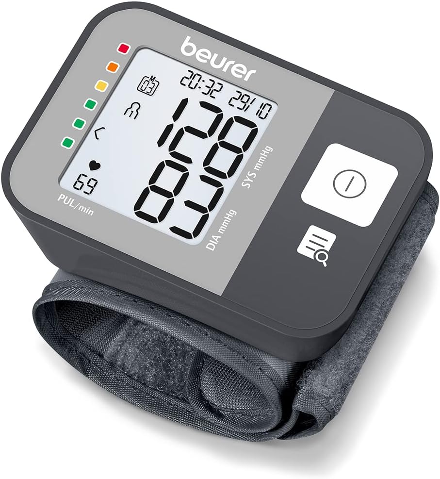 Beurer BC 27 Wrist Blood Pressure Monitor with Arrhythmia Detection, Fully Automatic Blood Pressure and Pulse Measurement, Risk Indicator, for Wrist Circumference of 14-19.5 cm, Medical Device