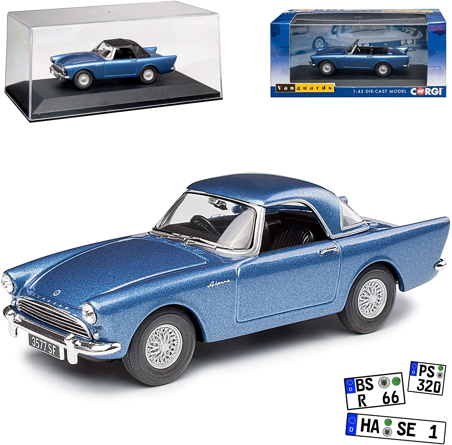 Vanguards Sunbeam Alpine Cabrio Blue Metallic 1/43 Corgi Model Car With Or 