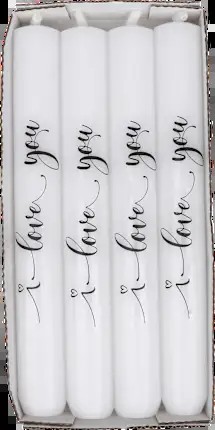 Candlestick candles \"i love you\", 4 pcs