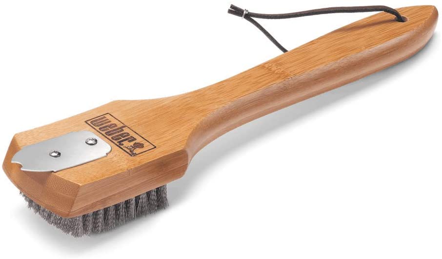 Weber 6464 Barbecue Brush with Bamboo Handle, Grill Cleaning, Charcoal Grill