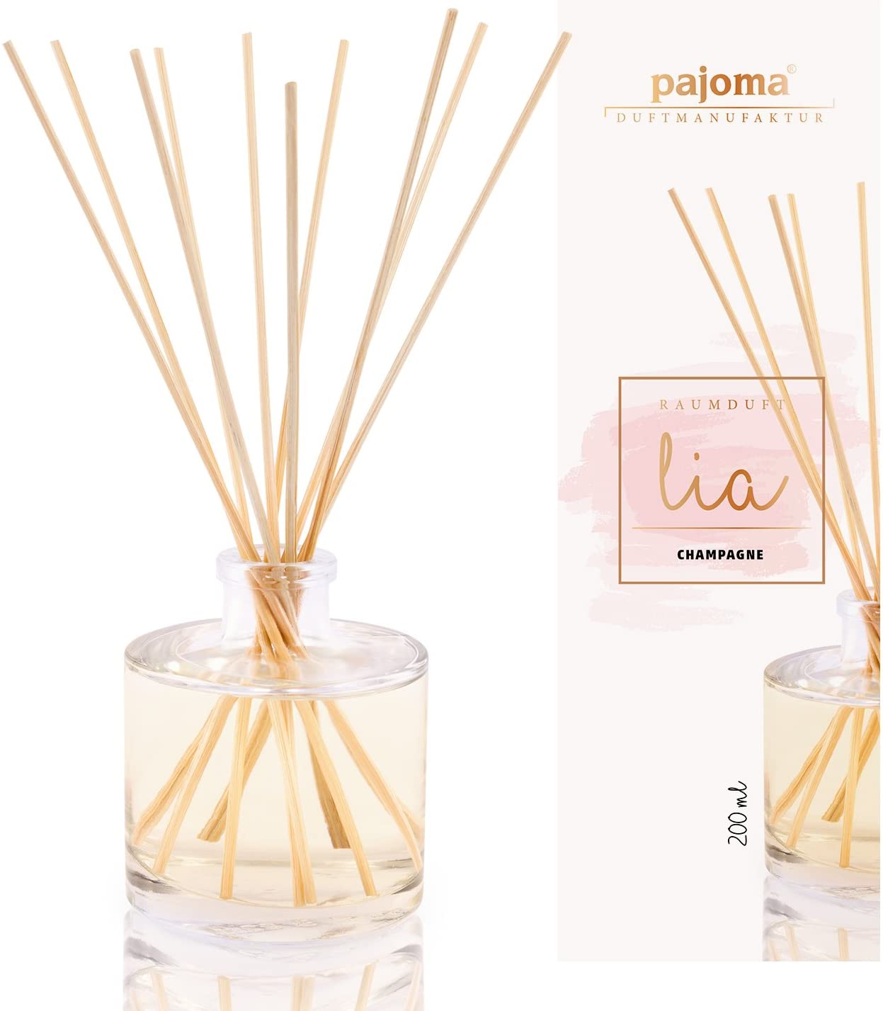 PAJOMA Premium Lia Room Fragrance 200ml Rose Gold Edition, 1 x 200ml Champagne Deluxe Gift Set