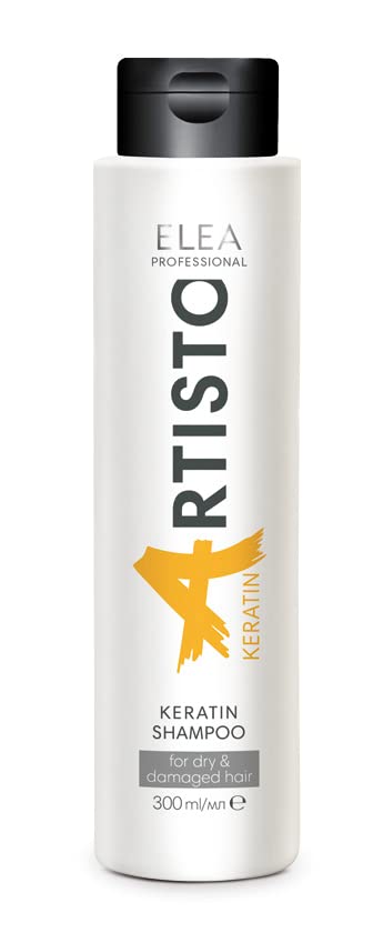 Restorative Hair Shampoo with Keratin Elea Professional Artisto Keratin for Dry and Damaged 300 ml, ‎clear