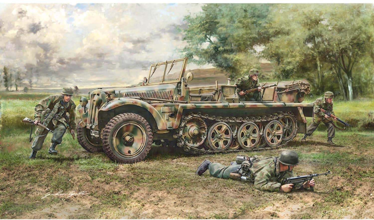 Italeri 6561 Sd. Automotive.10 Demag D7 W/German Paratroops