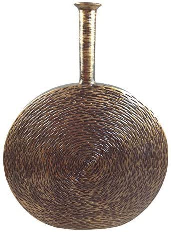 Gold Modern Design Decorative Flower Vase Height 49 cm Poly Stone LN39 4