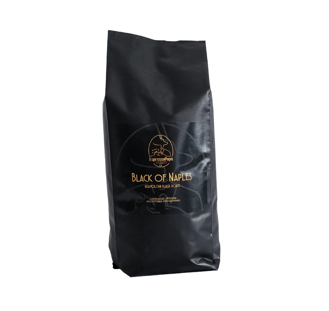 Black of Naples Espresso Napoletano – Extremely Intense and Creamy – Very Low Acidity – 100% Robusta Whole Beans 1 kg Coffee Roasting Stage, Individual Parts