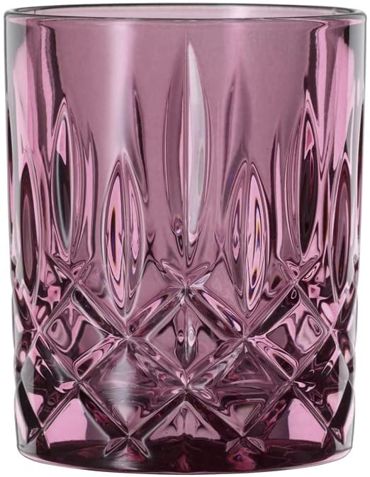 Spiegelau & Nachtmann, Set of 4 whisky cups, pink whisky glasses, crystal glass, 295 ml, berry, noblesse vintage, 104198