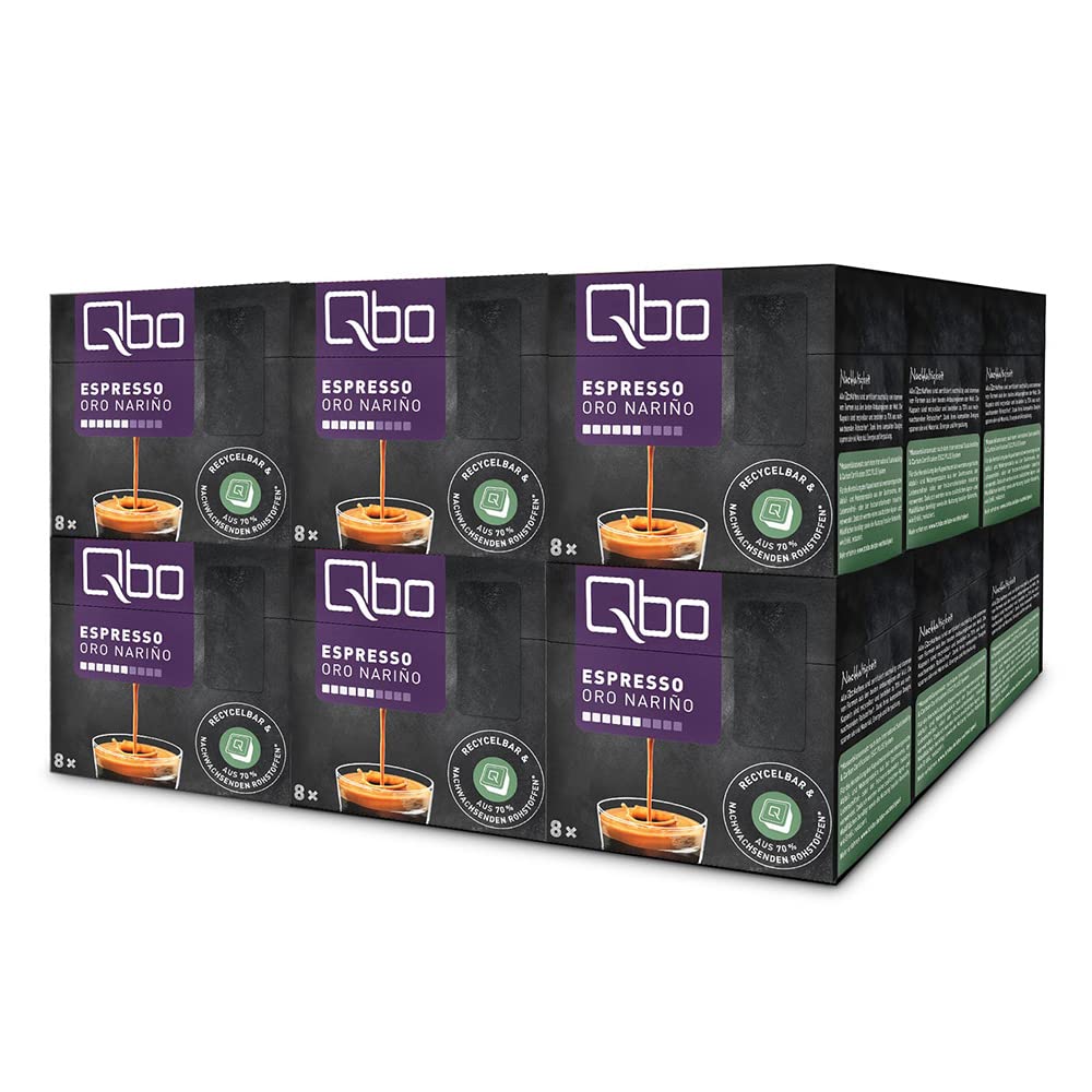 Tchibo Qbo Storage Box Espresso Oro Nariño Premium Coffee capsules, 144 pieces – 18x 8 capsules (coffee, expressive and harmonious), sustainable & made from 70% renewable raw materials