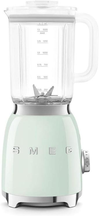 SMEG, Table Blender BLF03PGEU 1.5 L, 4 Speed ​​Levels, 4 Smoothie Functions, Green Smoothie, Ice Crusher and Self-Cleaning, Motor Block and Integrated Cable Reel, 800 W, Pastel Green