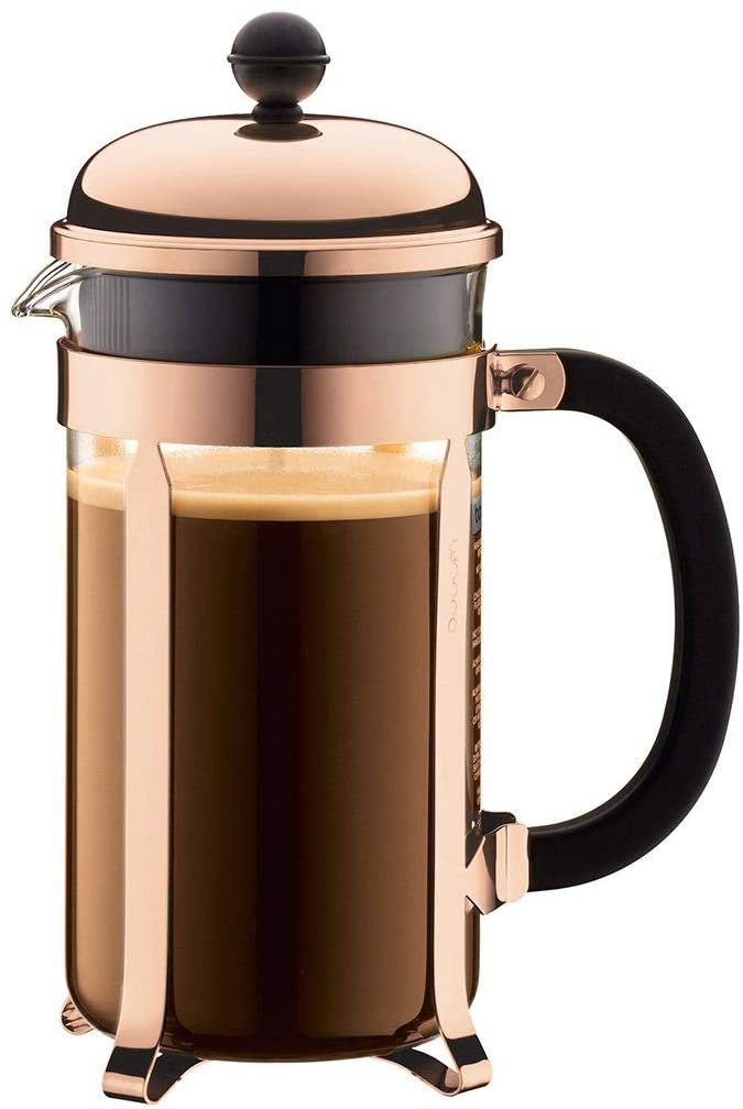 BODUM 1 Litre Borosilicate Glass Chambord 8-Cup Coffee Maker, Copper