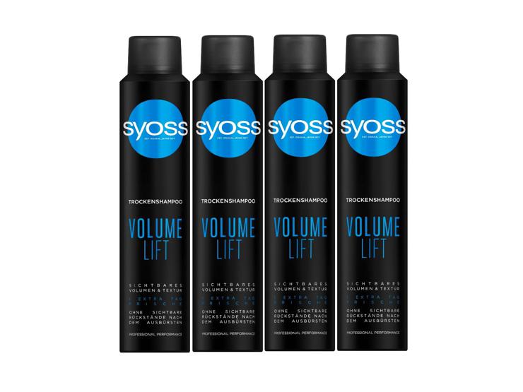 Syoss Volume Lift Dry Shampoo (4 x 200 ml), Dry Shampoo for Voluminous Hair Styling, Dry Shampoo without Residue for Extra Freshness without Washing Hair