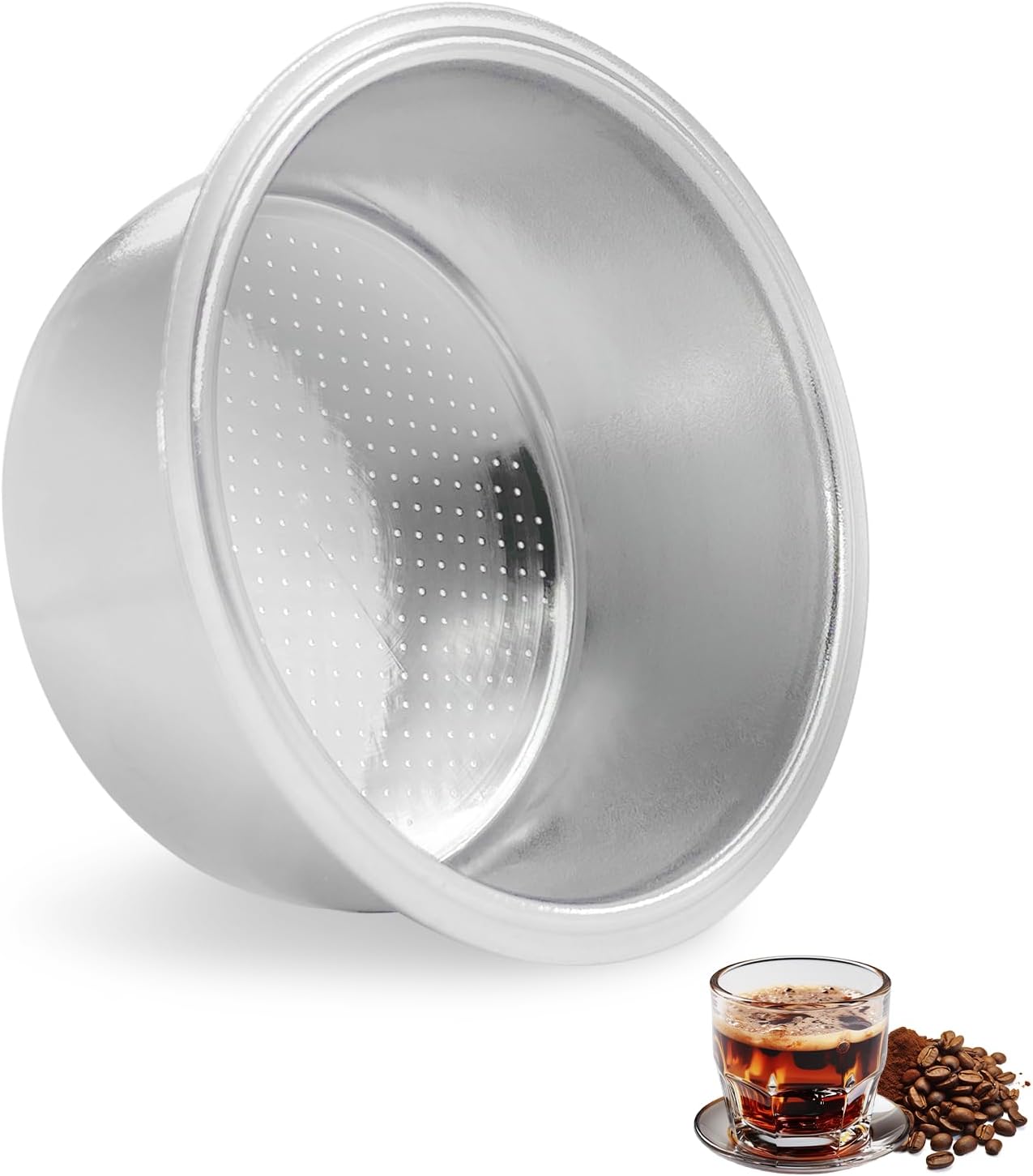 54 mm Coffee Strainer Filter Basket Espresso Strainer - 2 Cups Stainless Steel Coffee Filter Compatible with Breville Espresso Machine Backwash Filter Coffee Strainer Coffee Filter Camping Portafilter