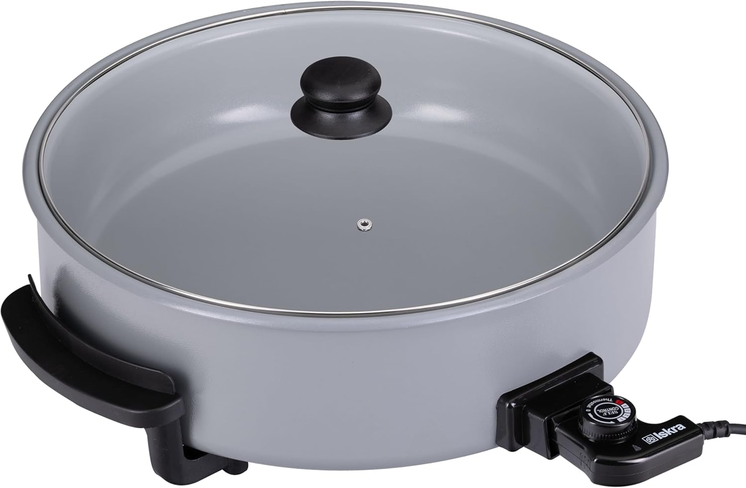 Iskra Large Electric Party Pan with Lid Ceramic Coating 40cm x 9cm