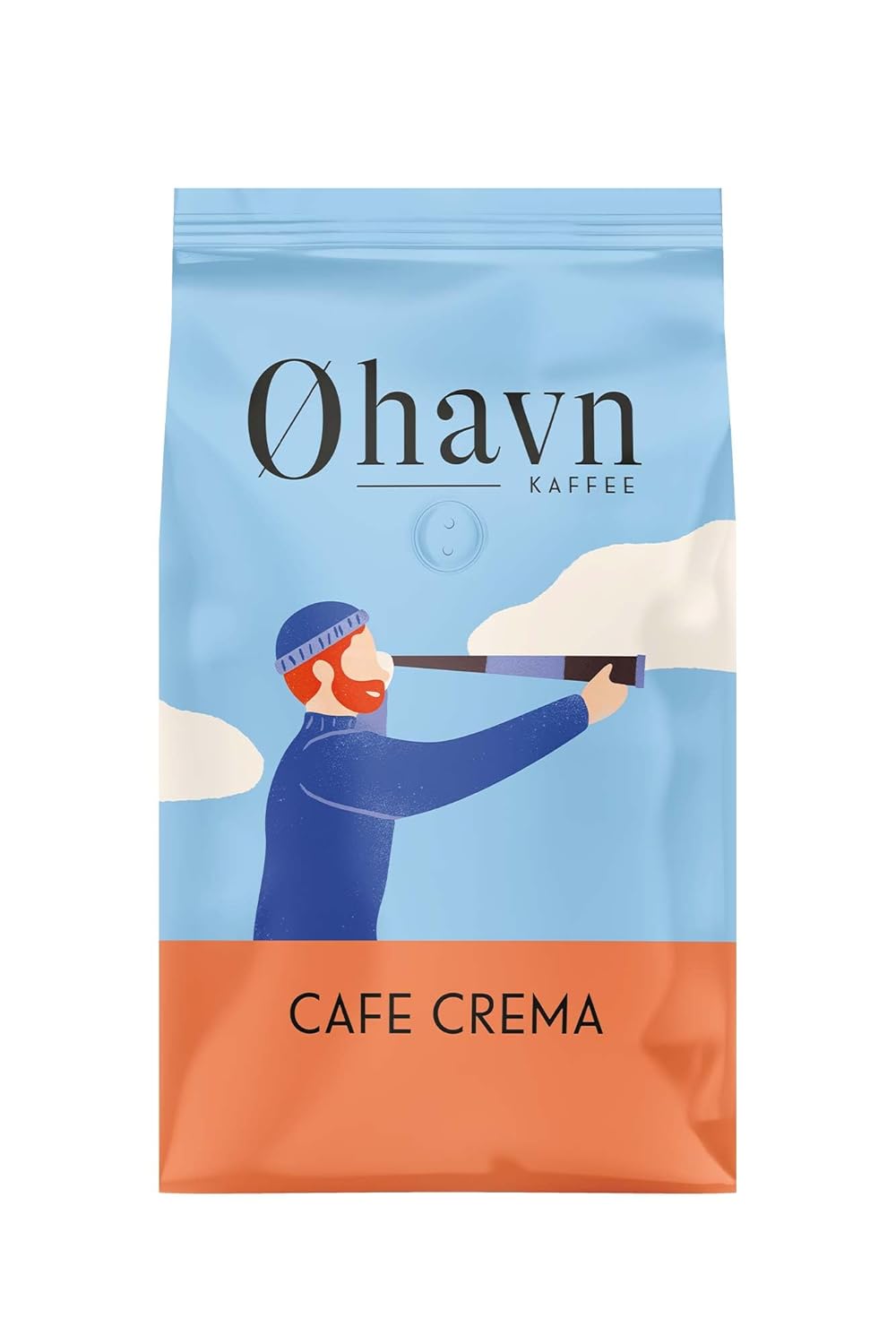Øhavn Cafe Crema (1kg) | For Portafilter Machine, Fully Automatic Coffee Machines & French Press | Made of Arabica & Robusta Beans | Whole Beans | Medium Roast (American Roast)
