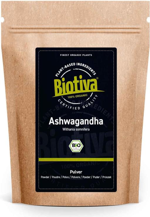 Ashwagandha Pulver Bio 2kg (2x1kg) - Ashwagandawurzelpulver - Ashwagandhapulver - Ayurveda - indischer Ginseng - Withania Somnifera - Schlafbeere - abgefüllt in Deutschland - vegan - Biotiva