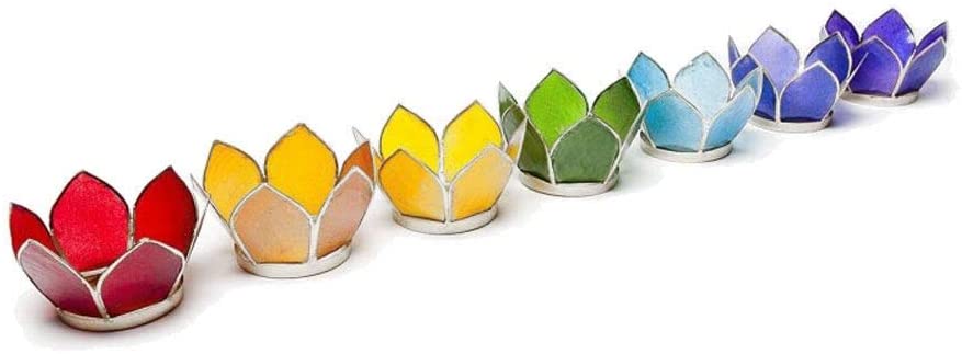 Find Something Different Get Something Different Lotus Glass Tealight Holder, Silver, Small, (Pack of 7)