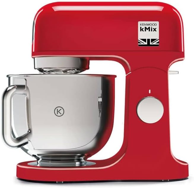 Kenwood kMix KMX750AR Food Processor, 5 L Stainless Steel Bowl, Safe-Use Safety System, Metal Housing, 1000 Watts, incl. 3-Piece Patisserie Set and Splash Guard, Red