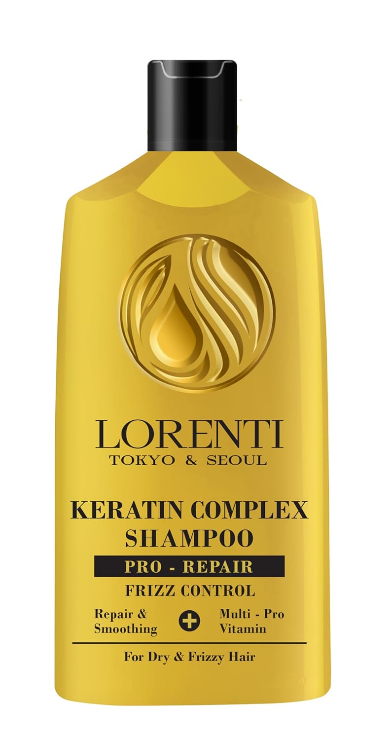 LORENTI TOKYO & SEOUL Keratin Hair Care Shampoo 630 ml | Hair Shampoo with Keratin | Intensive Repairing Shampoo | Moisturises | Against Brittle Dry Damaged Hair | Anti-Frizz