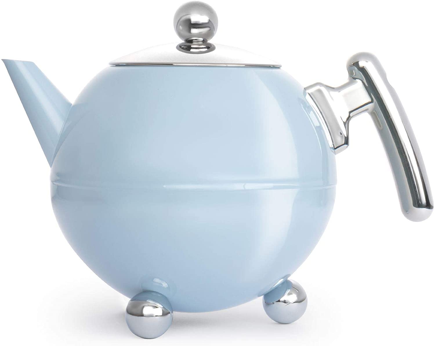Bredemeijer Bella Ronde Teapot Blue Chrome Fittings 1.2 L Stainless Steel 16.1 x 24.8 x 18.1 cm