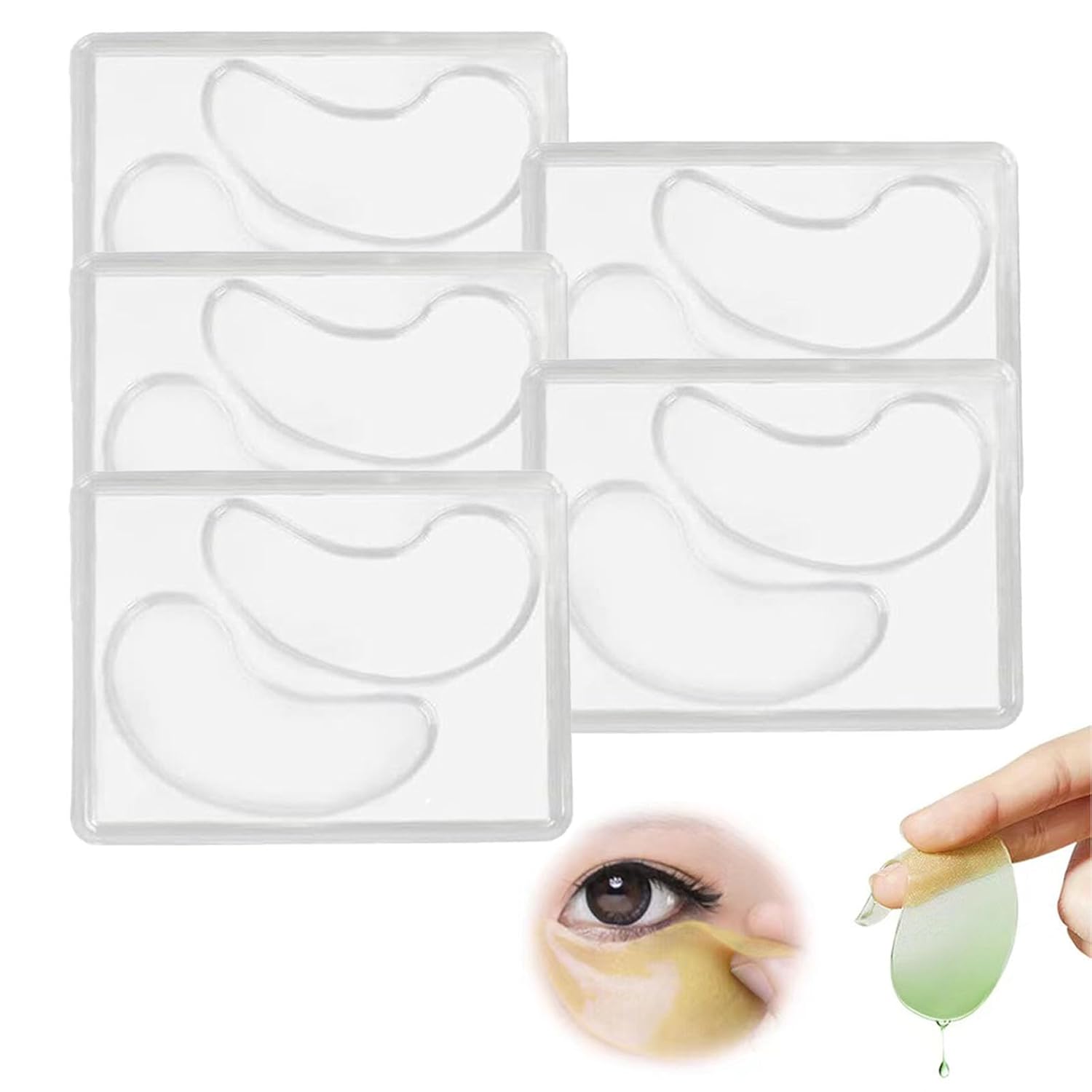 5 Pairs of DIY Eye Pads Shapes, DIY Eye Pads, Reusable, DIY Shapes for Eye Patches, Safe, Healthy, Natural, Transparent Face Masks, Patch Shapes for Skin Care, DIY