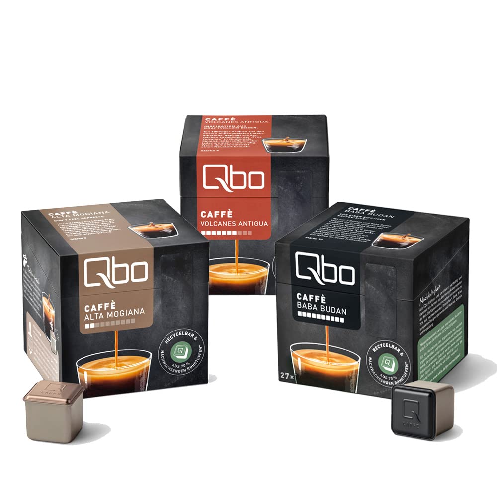 Tchibo Qbo Tasting Set, Various Types of Caffè, 81 Pieces (3 x 27 Coffee Capsules), Sustainable & Aluminium Free