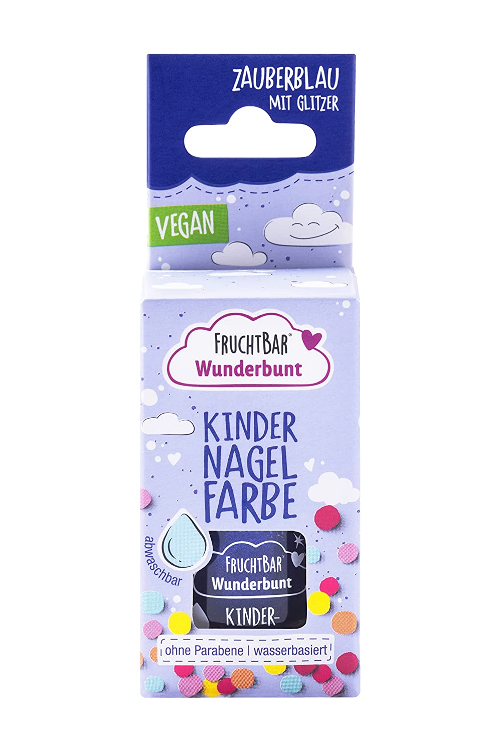 fruchtbar Fertile Wonderbunt Nail Color Magic Blue with Glitter 7 ml, ‎blau