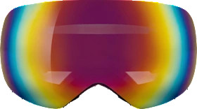 Adult ski goggles with colorful mirrored glass, 1 piece