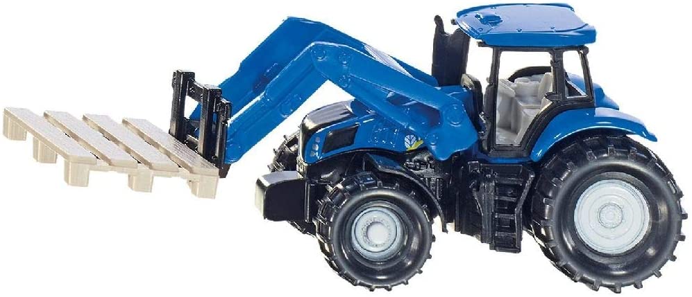 Siku 1487 Tractor With Palette Fork And Palette, Blue