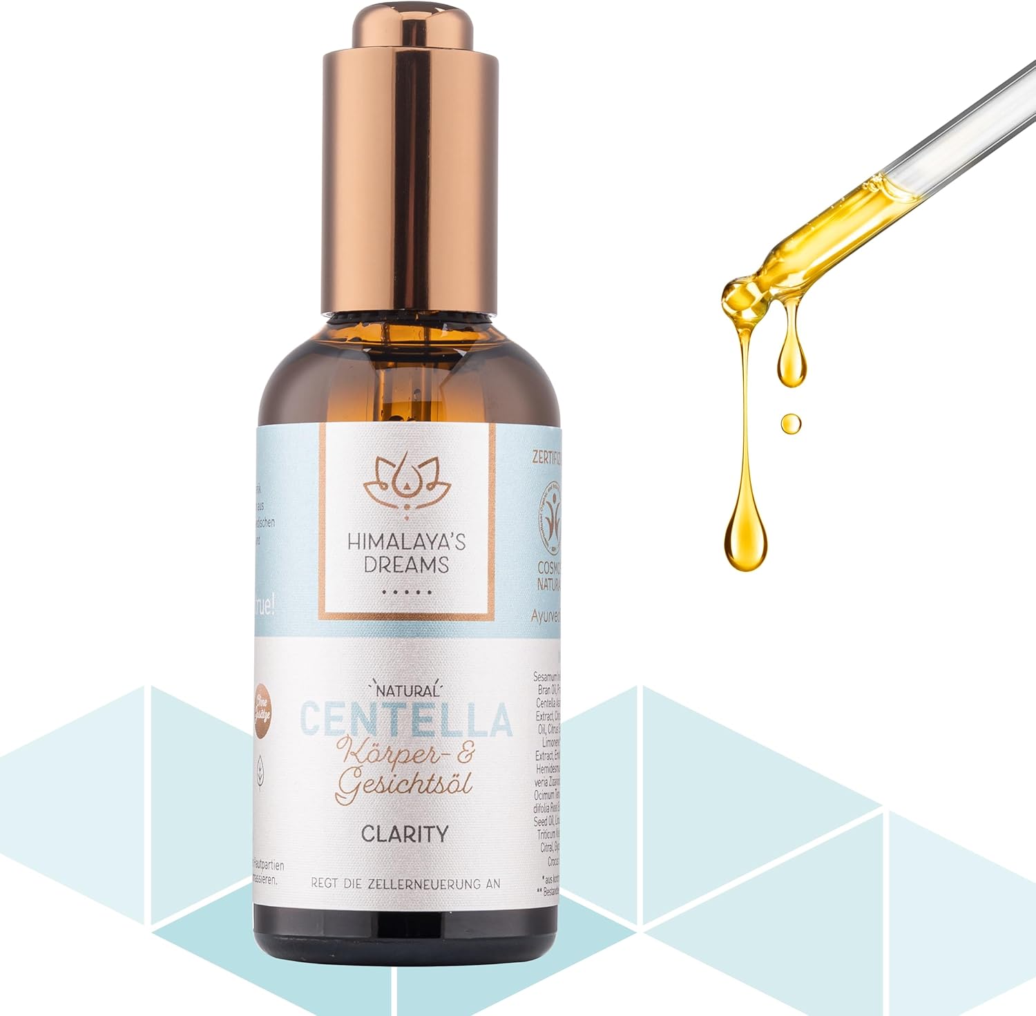 Himalaya\'s Dreams® Ayurvedic Body Oil, Face Oil [For Scars] - Scar Oil Including Practical Dosing Pipette - Vegan Natural Cosmetics [100 ml] - Massage Oil with Almond Oil Organic, Orange, Centella
