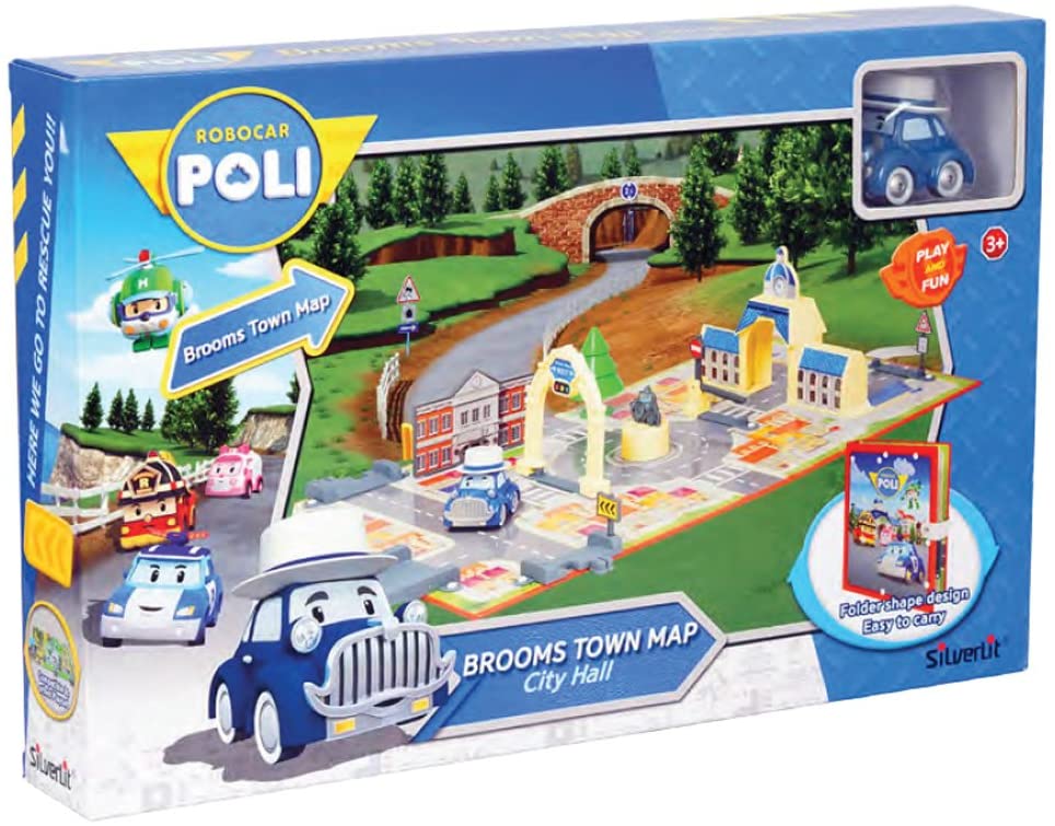 Rocco Toys 83279 – Robocar Poli Broom Town Map City Hall