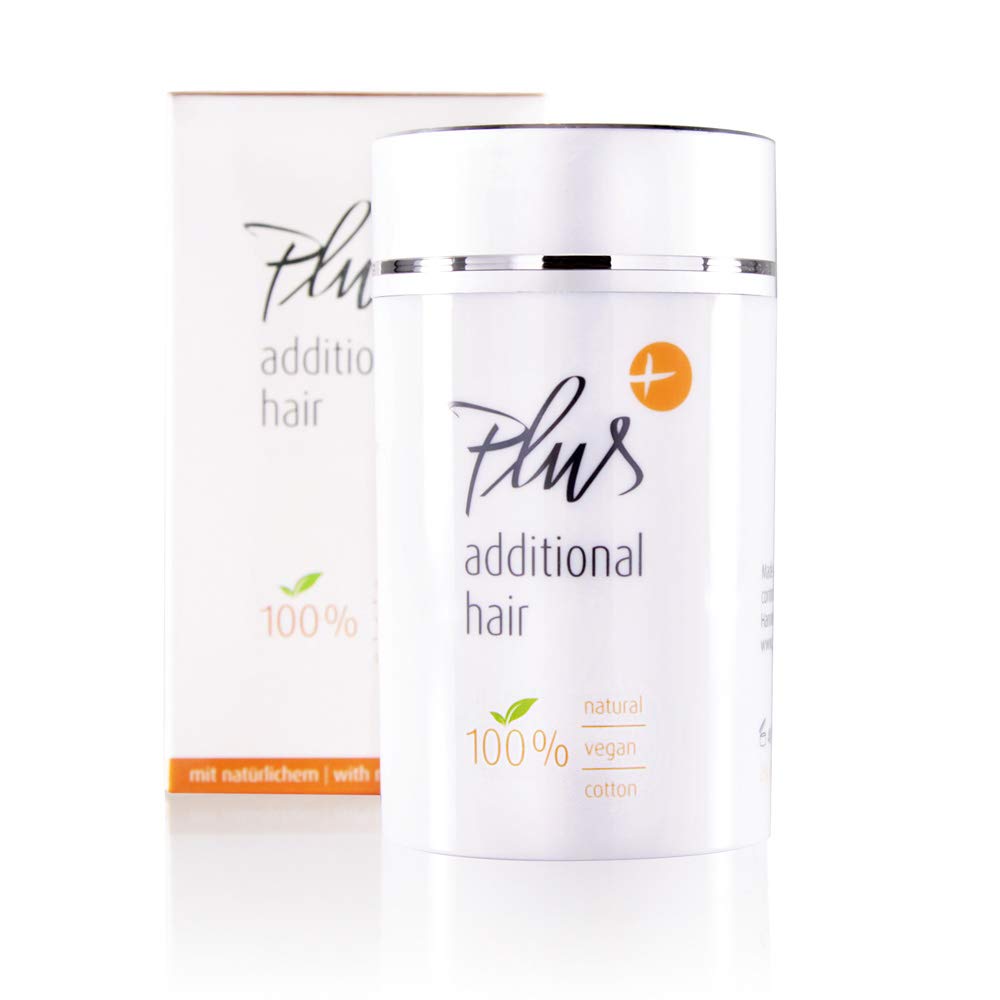 Plus Additional Hair, Effective Scatter Hair for Men and Women, Optical Hair Thickener for Light Hair with Vitamin E I Hair Filler Vegan, 1 x 25 g Can mid-brown, ‎mid-brown