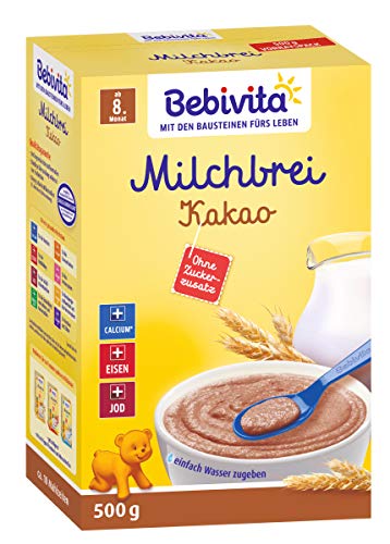 Bebivita Milchbrei Kakao ab dem 8. Monat, ohne Zuckerzusatz 500g