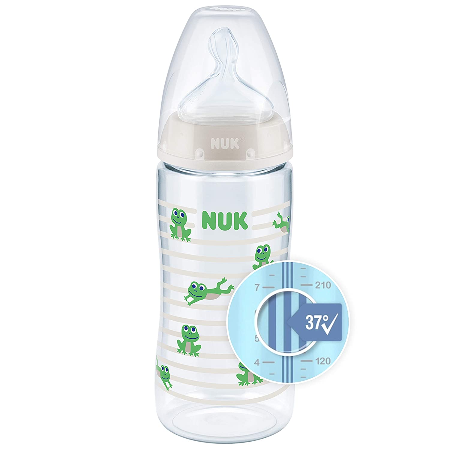 NUK First Choice+ Baby Bottle with Temperature Control Display pink