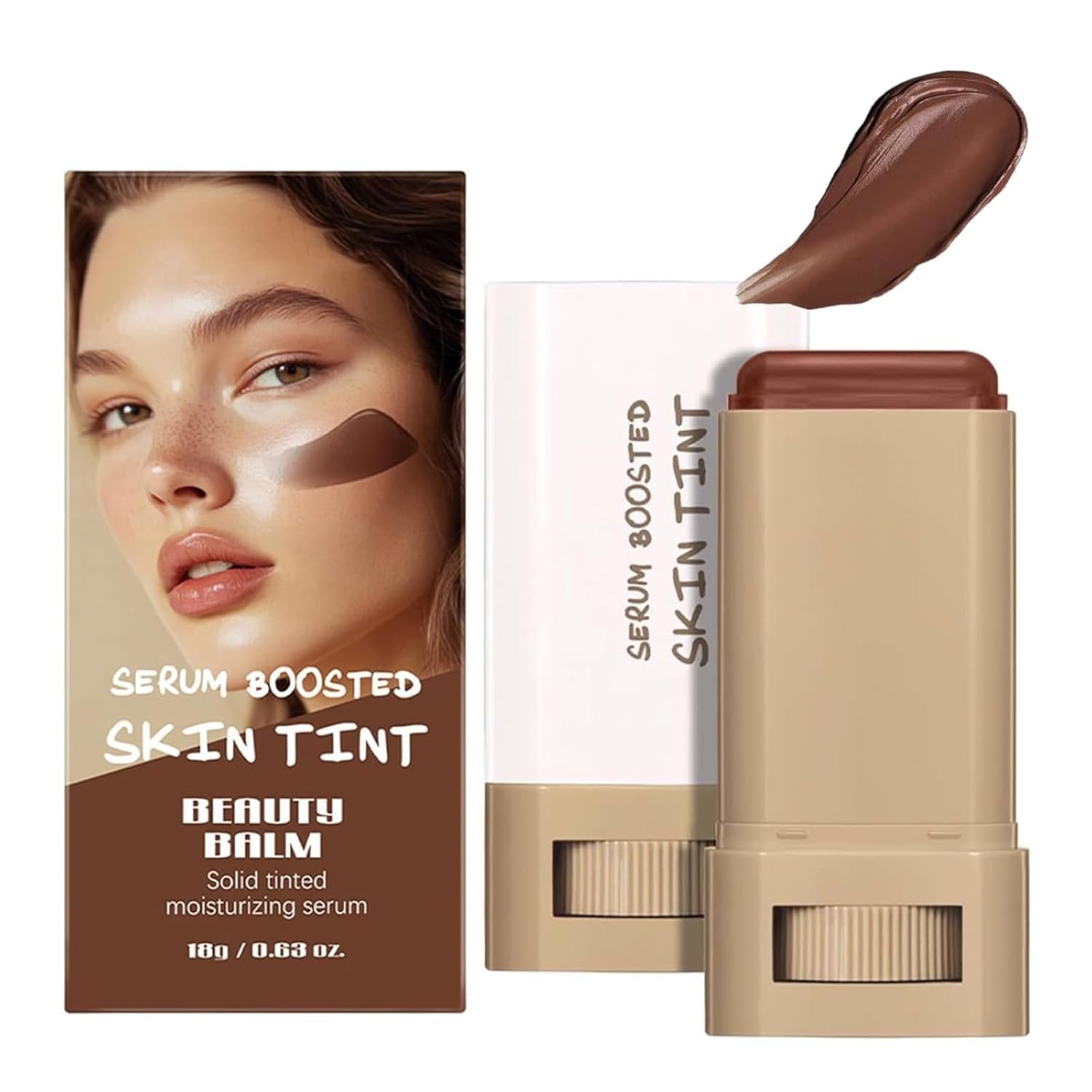 Confidita\'s Serum Boosted Skin Tint Balm, Foundation Stick Beauty Balm Serum Boosted Skin Ink, Conceale & Smooths Full Coverage Concealer, Natural Finish Makeup, for Women (#01, 1)