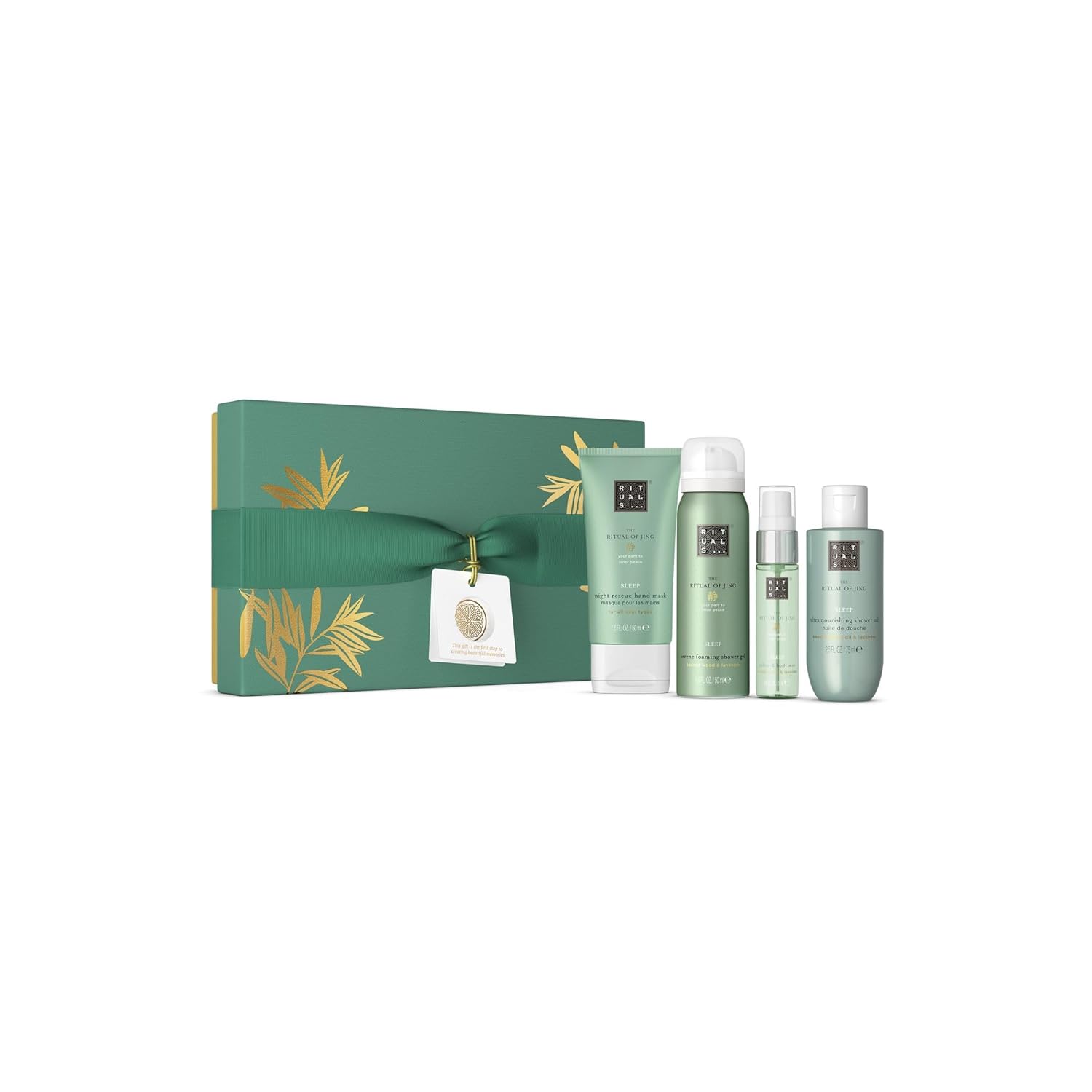 RITUALS The Ritual of Jing S Gift Set - 4 Bath and Body Care Products Enriched with Sandalwood and Lavender - Gift Box with Soothing and Nourishing Properties