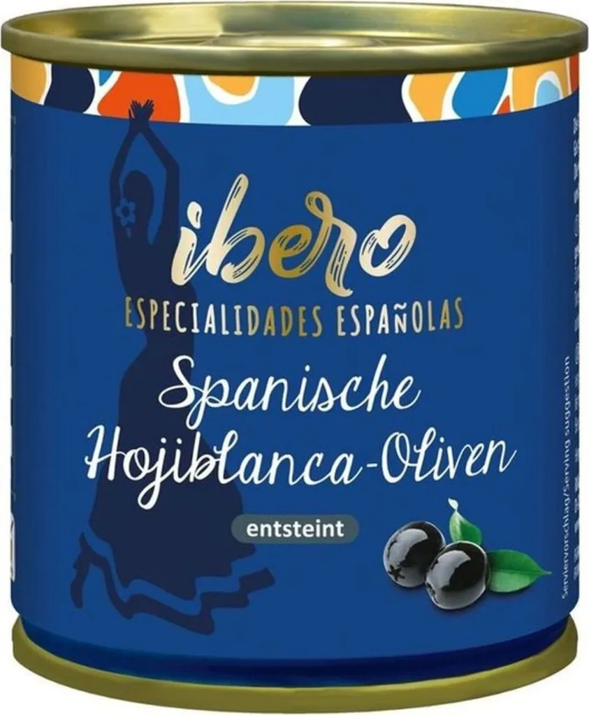 ibero Blackened Hojiblanca olives pitted, 200g