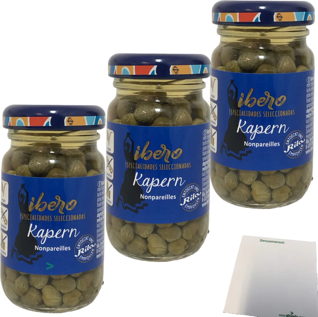 Ibero capers nonpareils pack of 3 (3x50g jar) + usy block