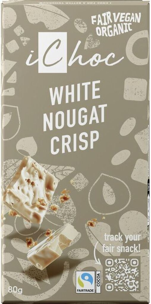 iChoc White Nougat Crisp -- 80g x 10  - 10er Pack VPE