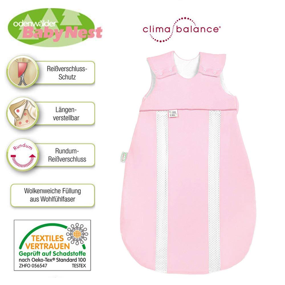 Odenwälder BabyNest® Primaklima Sleeping Bag 130 cm Jersey 3-6 Years, Ideal All-Rounder with Integrated Climate Zones