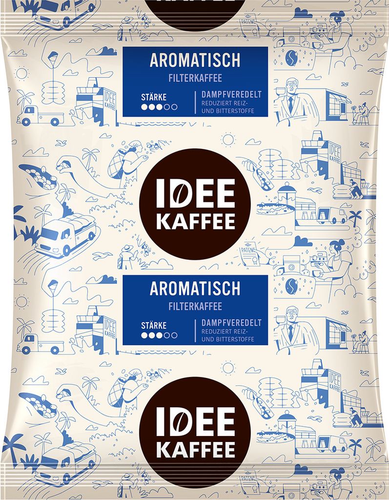 Idee Kaffee AROMATIC filter coffee in pot portions, 100x60g ground
