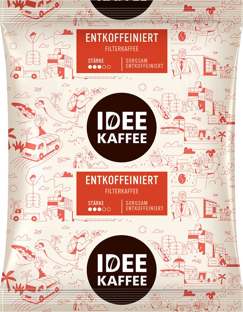 Idee Coffee DECAFFEINATED in pot portions, 50x60g ground